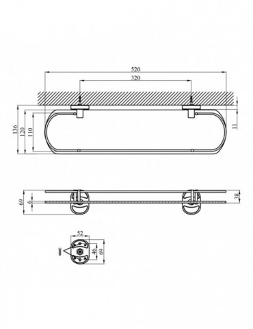 Полиця для ванної кімнати Kroner KRM Elbe - ACG2907-1 | купити | SilverGoose.com.ua.com.ua
