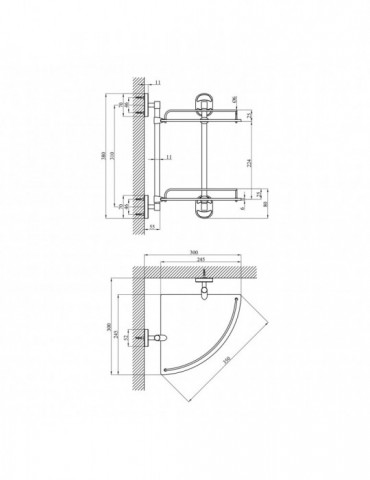 Полиця для ванної кімнати кутова Kroner KRM Elbe - ACG2907-2 | купити | SilverGoose.com.ua.com.ua