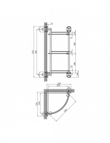 Полиця для ванної кімнати кутова Kroner KRM Elbe - ACG2907-3 | купити | SilverGoose.com.ua.com.ua