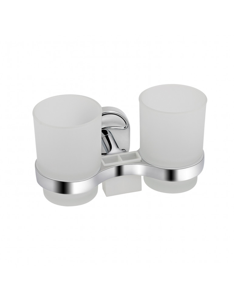 Склянка подвійна з тримачем зубних щіток для ванної кімнати Kroner KRM Elbe - ACG2908 | купити | SilverGoose.com.ua.com.ua