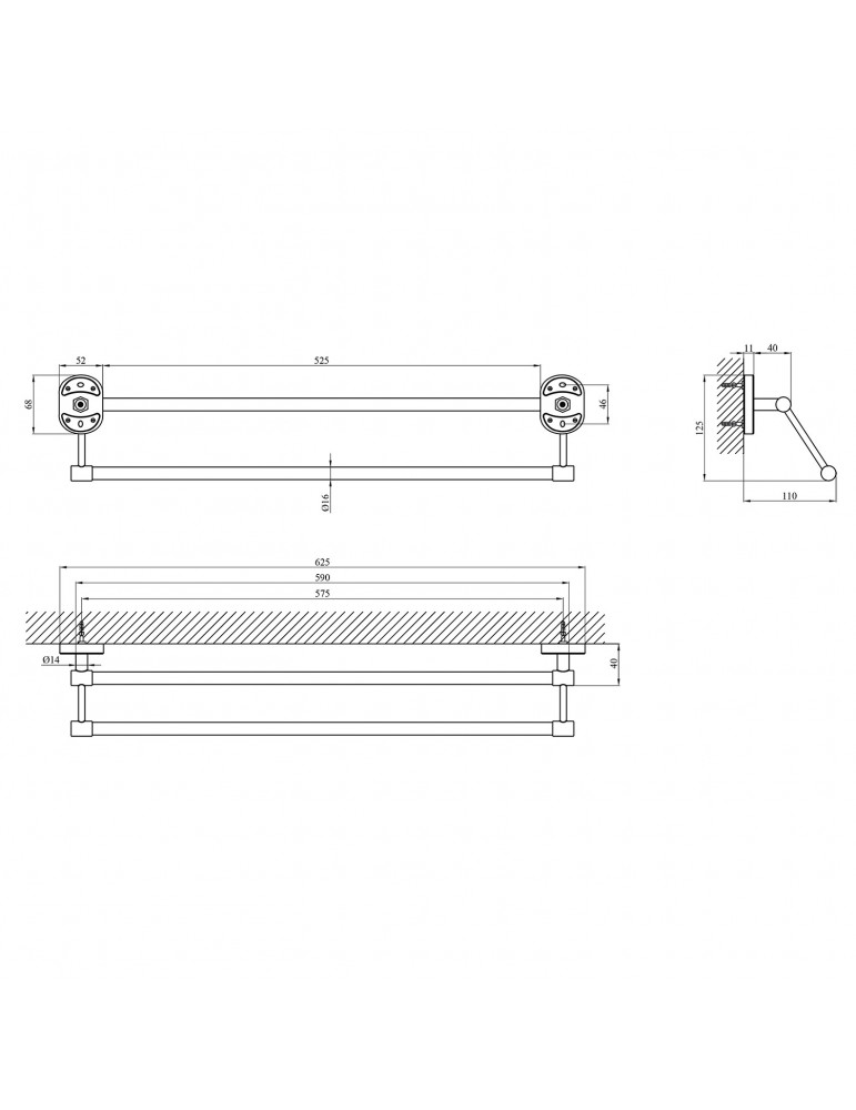 Тримач для рушників Kroner KRM Elbe - ACC2909 | купити | SilverGoose.com.ua.com.ua