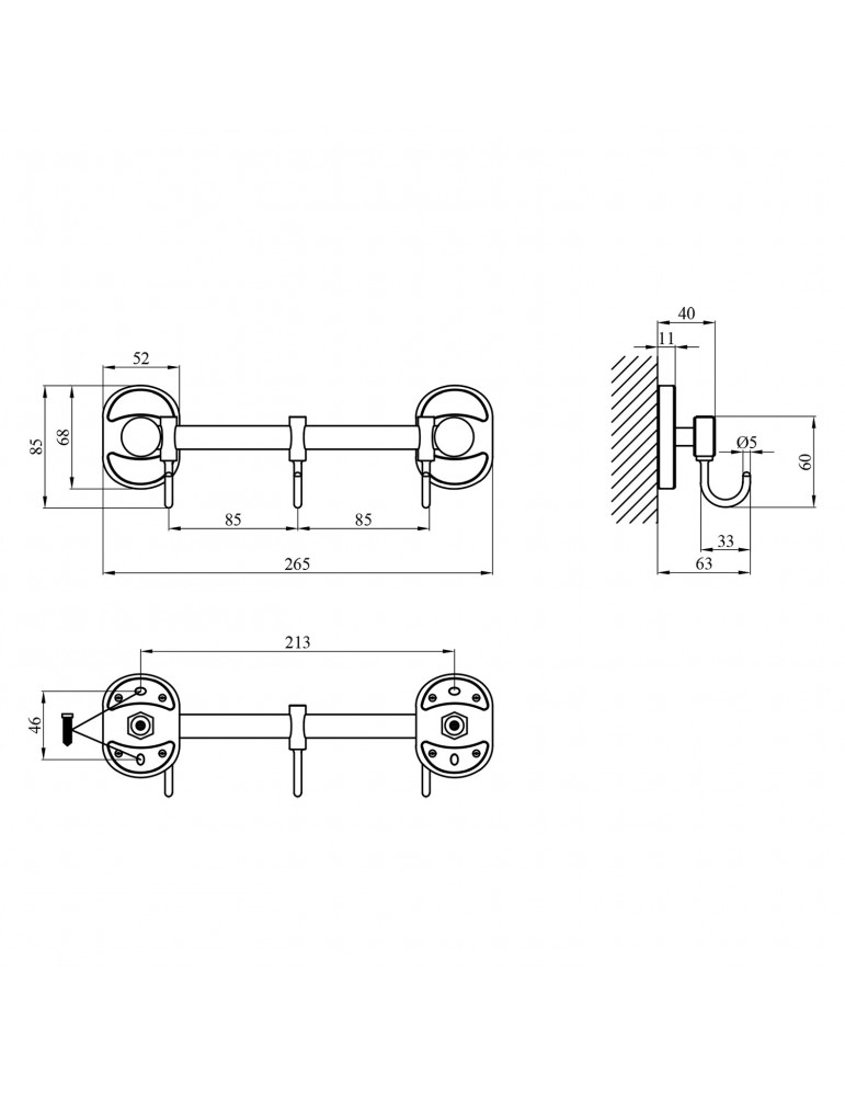 Гачок для ванної кімнати Kroner KRM Elbe - ACC2914-3 | купити | SilverGoose.com.ua.com.ua