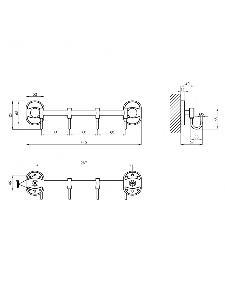 Гачок для ванної кімнати Kroner KRM Elbe - ACC2914-4 | купити | SilverGoose.com.ua.com.ua