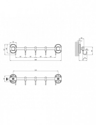 Гачок для ванної кімнати Kroner KRM Elbe - ACC2914-5 | купити | SilverGoose.com.ua.com.ua