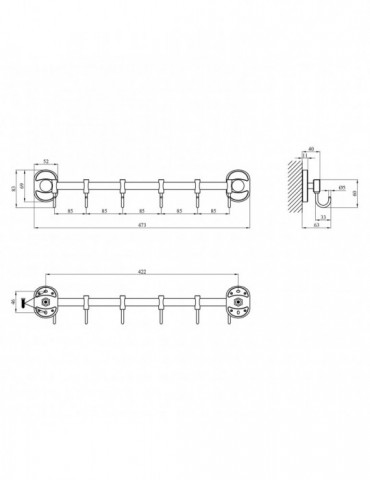 Гачок для ванної кімнати Kroner KRM Elbe - ACC2914-6 | купити | SilverGoose.com.ua.com.ua
