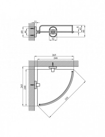 Полиця для ванної кімнати кутова Kroner KRM Elbe - ACG2921-1 | купити | SilverGoose.com.ua.com.ua
