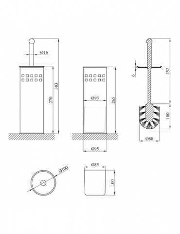 Йоржик для унітаза підлоговий Kroner KRM Rizze - ACC321-1 | купити | SilverGoose.com.ua.com.ua