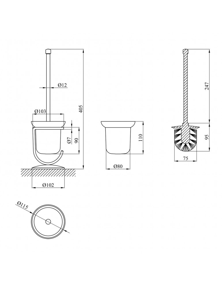 Йоржик для унітаза підлоговий Kroner KRM Rizze - ACG322 | купити | SilverGoose.com.ua.com.ua