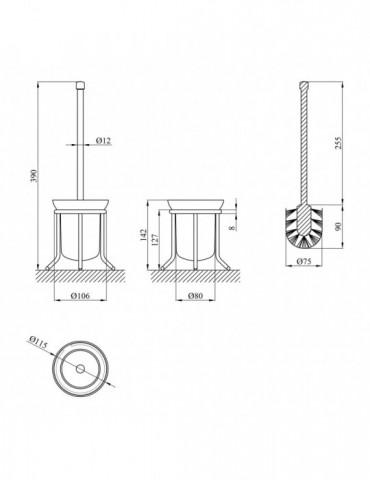 Йоржик для унітаза підлоговий Kroner KRM Rizze - ACG323 | купити | SilverGoose.com.ua.com.ua