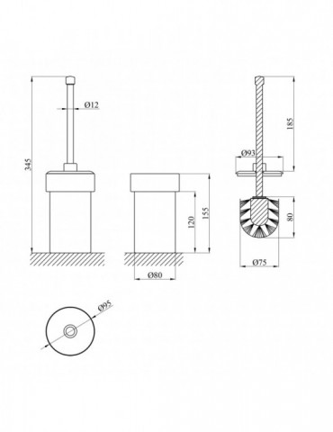 Йоржик для унітаза підлоговий Kroner KRM Rizze - ACG323-1 | купити | SilverGoose.com.ua.com.ua