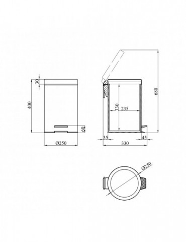 Відро для сміття Kroner KRM Rizze - ACE414 12 л | купити | SilverGoose.com.ua.com.ua