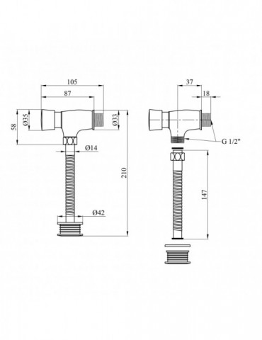 Змивний пристрій для пісуара Kroner KRM Klassisch - C110 | купити | SilverGoose.com.ua.com.ua