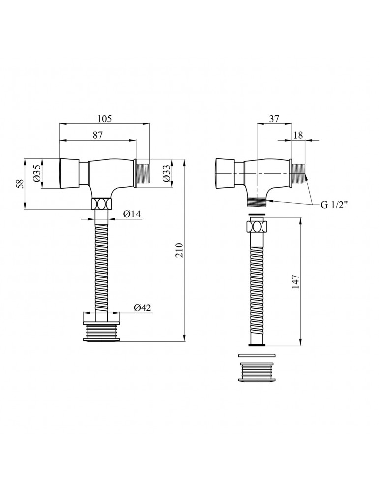 Змивний пристрій для пісуара Kroner KRM Klassisch - C110 | купити | SilverGoose.com.ua.com.ua