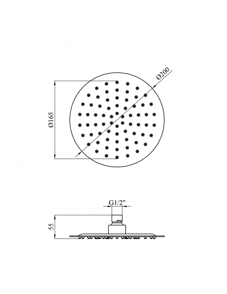 Лійка для верхнього душу Kroner KRP Edelstahl Klassisch - ESG703-20 | купити | SilverGoose.com.ua.com.ua