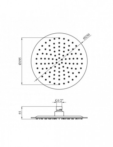 Лійка для верхнього душу Kroner KRP Edelstahl Klassisch - ESG703-25 | купити | SilverGoose.com.ua.com.ua