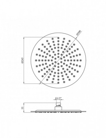 Лійка для верхнього душу Kroner KRP Edelstahl Klassisch - ESG703-30 | купити | SilverGoose.com.ua.com.ua