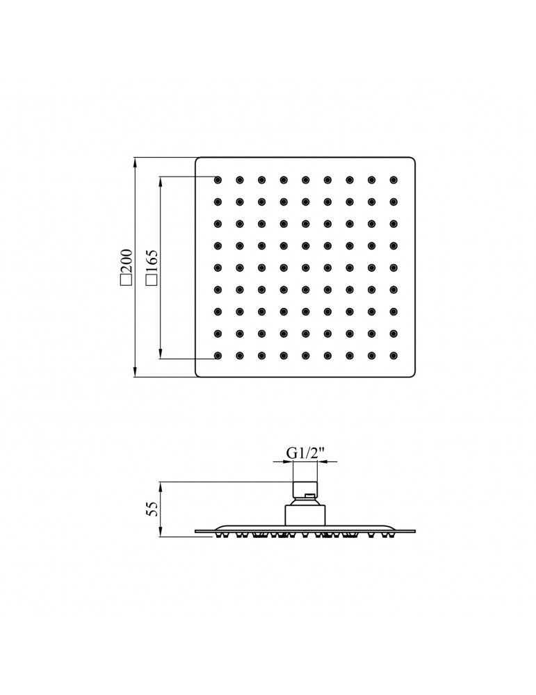 Лійка для верхнього душу Kroner KRP Edelstahl Kubus - ESG704-20 | купити | SilverGoose.com.ua.com.ua