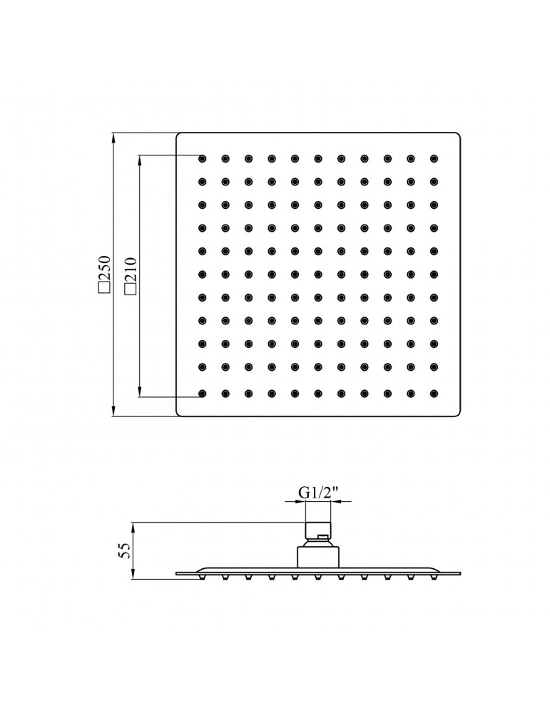 Лійка для верхнього душу Kroner KRP Edelstahl Kubus - ESG704-25 | купити | SilverGoose.com.ua.com.ua