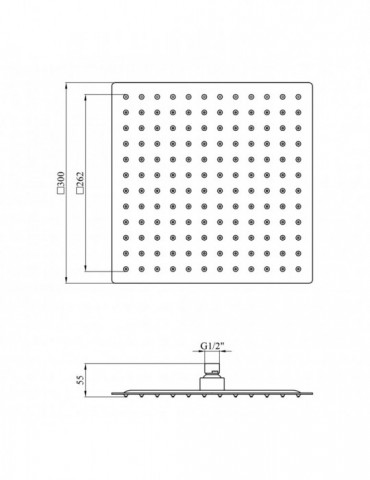 Лійка для верхнього душу Kroner KRP Edelstahl Kubus - ESG704-30 | купити | SilverGoose.com.ua.com.ua
