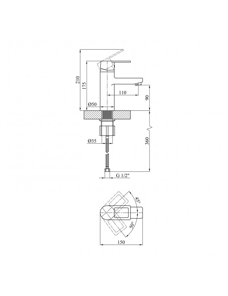 Змішувач для раковини Kroner KRM Zenda - W010 | купити | SilverGoose.com.ua.com.ua