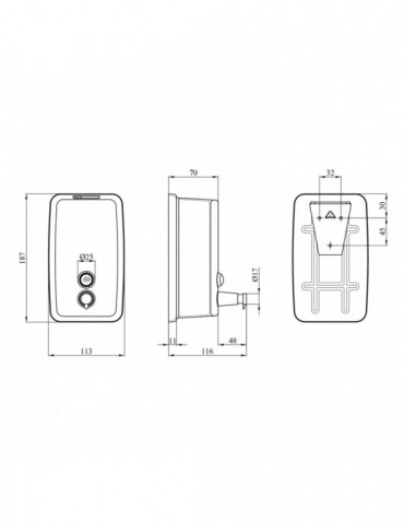 Диспенсер для рідкого мила Kroner KRM Rizze - ACC405-8 | купити | SilverGoose.com.ua.com.ua