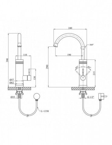 Проточний водонагрівач Kroner KRP Volt - ESG088 з дисплеєм | купити | SilverGoose.com.ua.com.ua