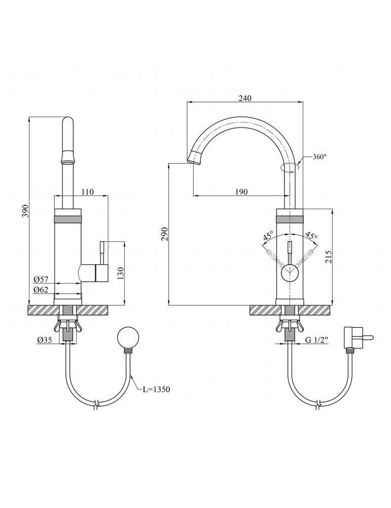 Проточний водонагрівач Kroner KRP Volt - ESG088 з дисплеєм | купити | SilverGoose.com.ua.com.ua