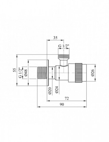 Кран приладовий Kroner KRP Edelstahl Klassisch - ESG100 1/2"х1/2" ЗЗ | купити | SilverGoose.com.ua.com.ua