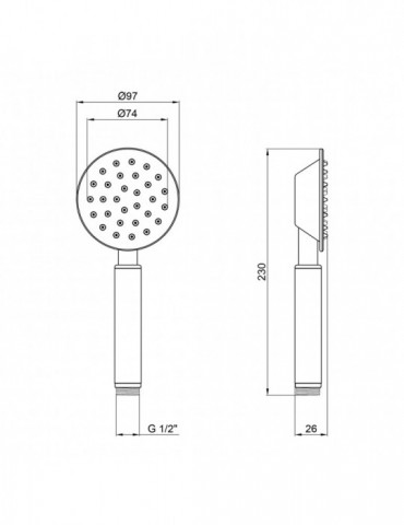 Лійка для ручного душу Kroner KRP Edelstahl Klassisch - ESG700 | купити | SilverGoose.com.ua.com.ua