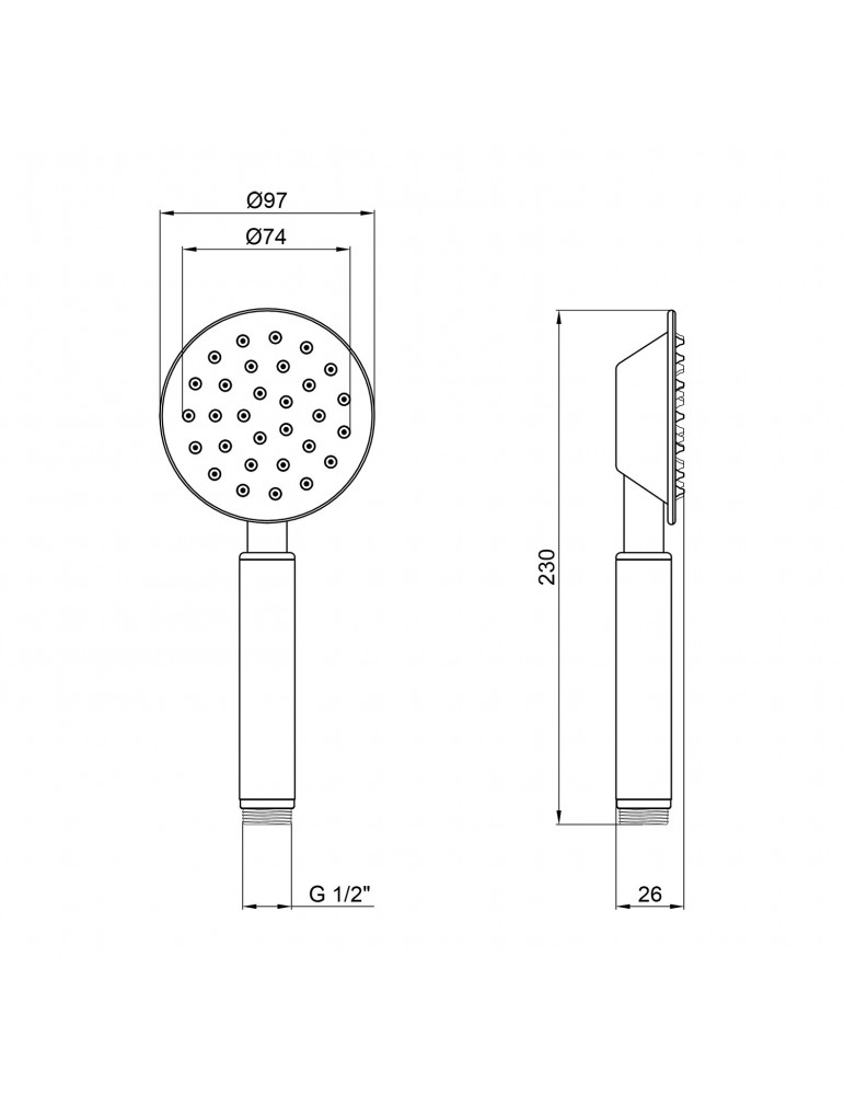 Лійка для ручного душу Kroner KRP Edelstahl Klassisch - ESG700 | купити | SilverGoose.com.ua.com.ua
