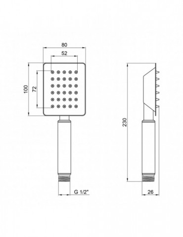 Лійка для ручного душу Kroner KRP Edelstahl Kubus - ESG700 | купити | SilverGoose.com.ua.com.ua