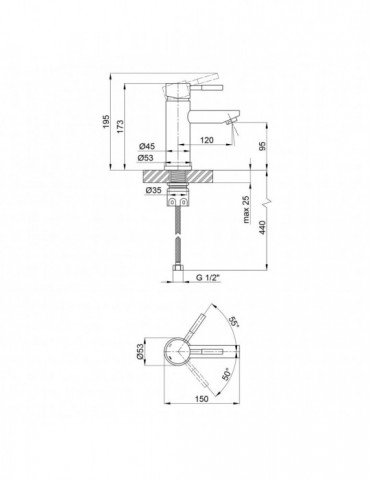 Змішувач для раковини Kroner KRP Edelstahl Klassisch - ESG010 | купити | SilverGoose.com.ua.com.ua