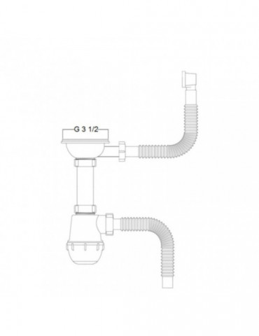 Сифон для кухонної мийки Kroner KRP Siphon - 011 3 1/2"х50/40 мм | купити | SilverGoose.com.ua.com.ua