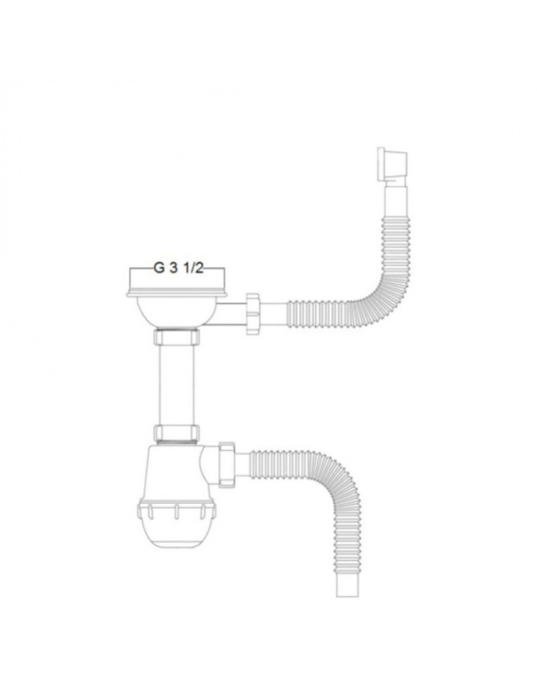 Сифон для кухонної мийки Kroner KRP Siphon - 011 3 1/2"х50/40 мм | купити | SilverGoose.com.ua.com.ua