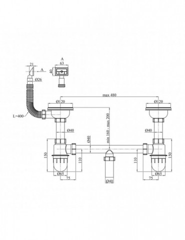 Сифон для кухонної мийки Kroner KRP Siphon - 012 3 1/2"х50/40 мм | купити | SilverGoose.com.ua.com.ua