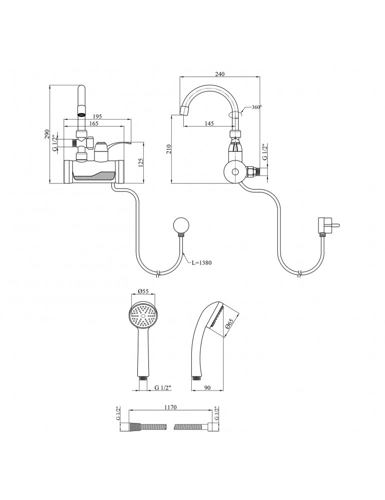 Проточний водонагрівач Kroner KRM Volt - CW191WMDS з дисплеєм | купити | SilverGoose.com.ua.com.ua