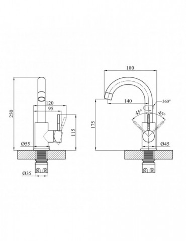 Змішувач для раковини Agua Acero - INOX011 | купити | SilverGoose.com.ua.com.ua
