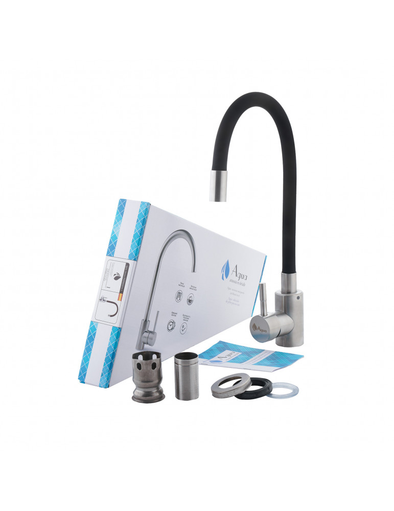 Змішувач для кухні з гнучким виливом Agua Acero - INOX035NS-1 | купити | SilverGoose.com.ua.com.ua