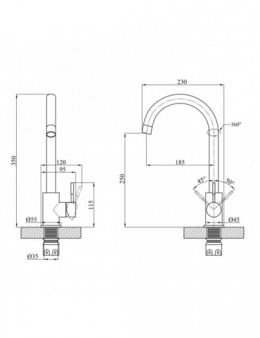 Змішувач для кухні Agua Acero - INOX035NM | купити | SilverGoose.com.ua.com.ua
