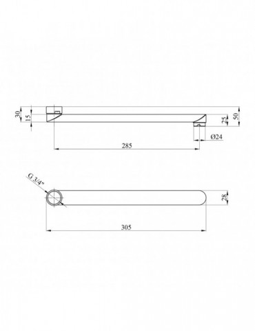 Вилив для змішувача плоский Kroner KRM - C830 30 см | купити | SilverGoose.com.ua.com.ua