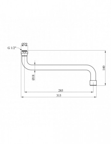 Вилив для змішувача Kroner KRM - C833 33 см | купити | SilverGoose.com.ua.com.ua