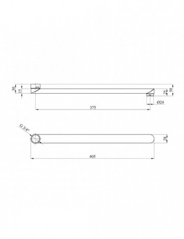 Вилив для змішувача плоский Kroner KRM - C840 40 см | купити | SilverGoose.com.ua.com.ua