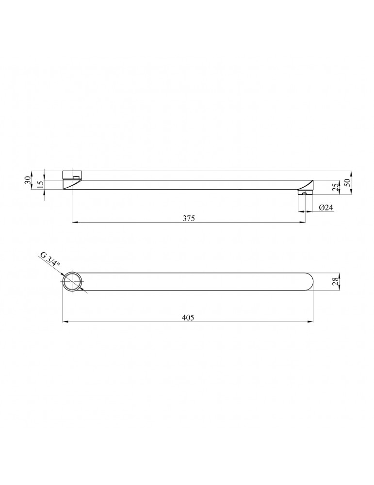 Вилив для змішувача плоский Kroner KRM - C840 40 см | купити | SilverGoose.com.ua.com.ua