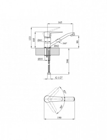 Змішувач для раковини Kroner KRM Elbe - C012 | купити | SilverGoose.com.ua.com.ua