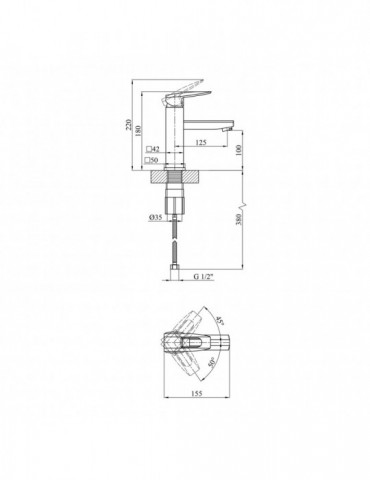 Змішувач для раковини Kroner KRM Kante - C010 | купити | SilverGoose.com.ua.com.ua