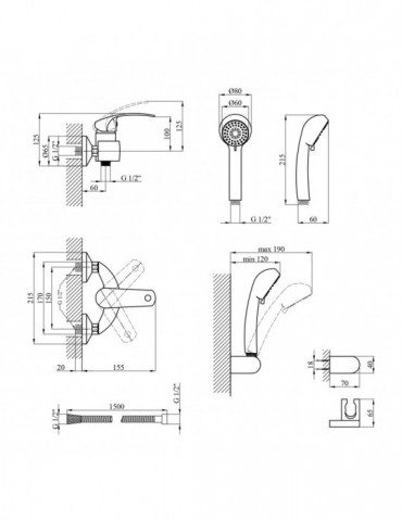 Змішувач для душу Kroner KRP Konstante - C050 | купити | SilverGoose.com.ua.com.ua