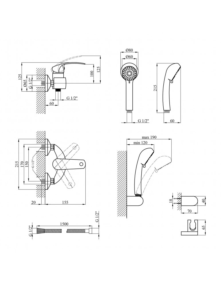 Змішувач для душу Kroner KRP Konstante - C050 | купити | SilverGoose.com.ua.com.ua