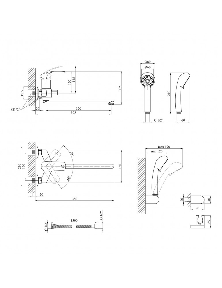 Змішувач для ванни Kroner KRP Konstante - C071 | купити | SilverGoose.com.ua.com.ua
