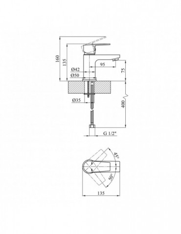 Змішувач для раковини Kroner KRP Brocken - C010 | купити | SilverGoose.com.ua.com.ua