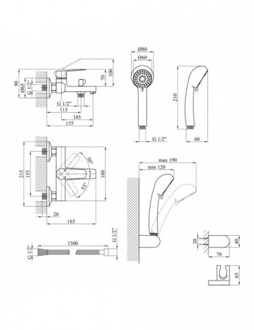 Змішувач для ванни Kroner KRP Brocken - C060 | купити | SilverGoose.com.ua.com.ua